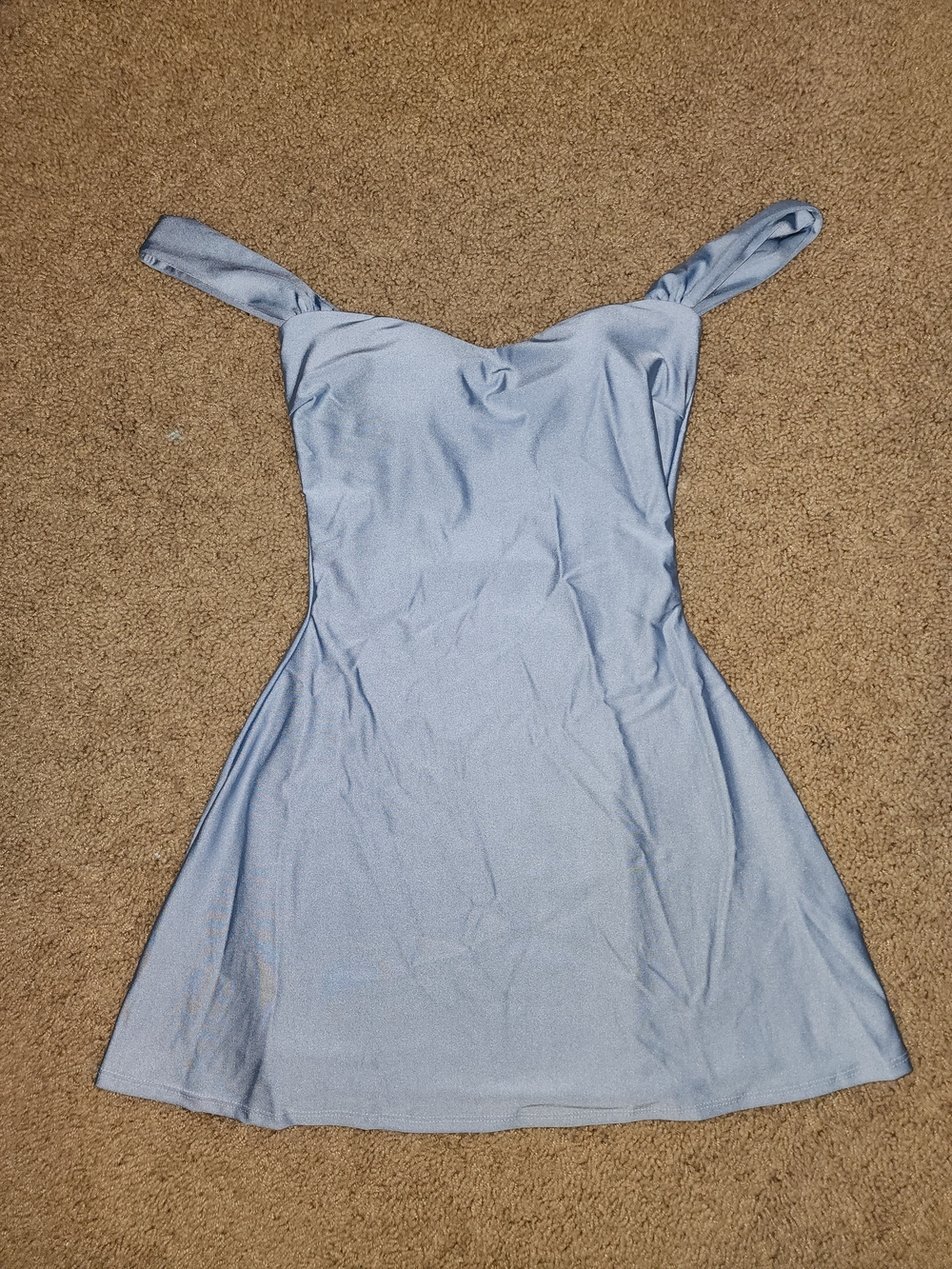 Windsor Light Blue Off-Shoulder Mini Dress